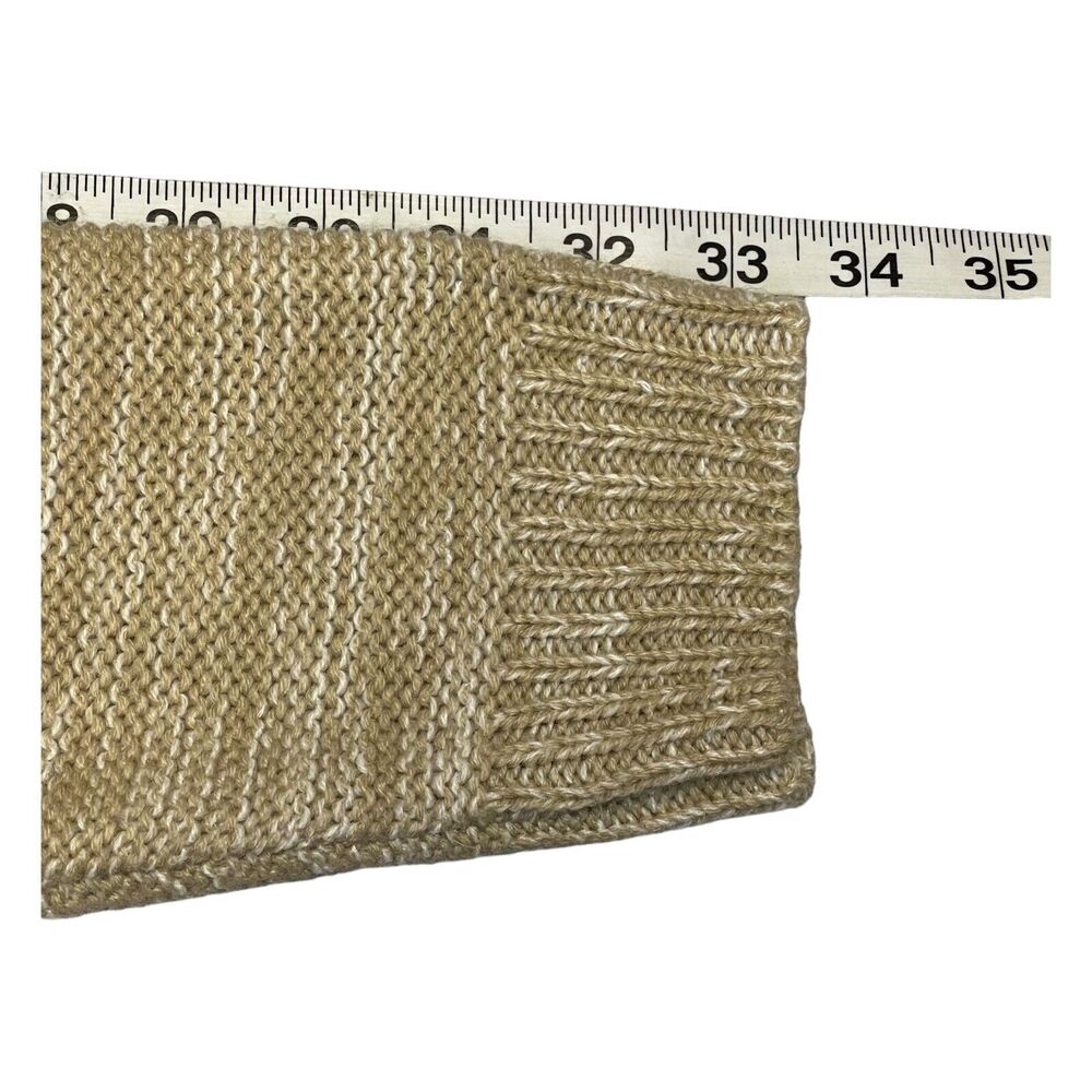 It's Our Time Sweater Women's Large Beige Tan Cable Knit Cowl Neck Long Sleeve - Picture 6 of 8